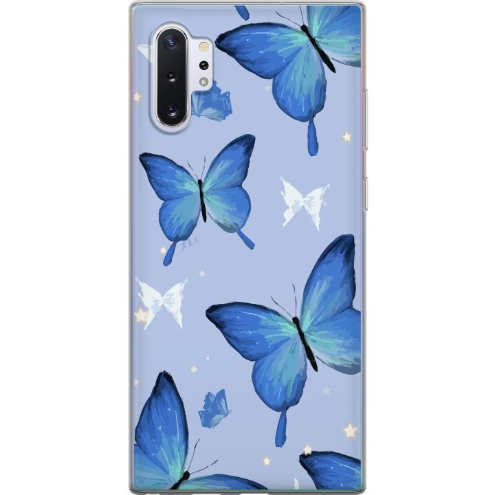 Mobilskal till Samsung Galaxy Note10+ med Blå fjärillar motiv i gruppen SMARTPHONE & SURFPLATTOR / Mobilskydd / Samsung hos TP E-commerce Nordic AB (A60621)
