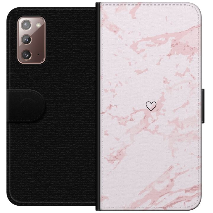Plånboksfodral till Samsung Galaxy Note20 med Rosa Hjärta motiv i gruppen SMARTPHONE & SURFPLATTOR / Mobilskydd / Samsung hos TP E-commerce Nordic AB (A60655)