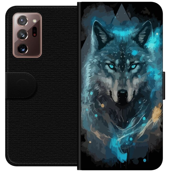 Plånboksfodral till Samsung Galaxy Note20 Ultra med Varg motiv i gruppen SMARTPHONE & SURFPLATTOR / Mobilskydd / Samsung hos TP E-commerce Nordic AB (A60691)