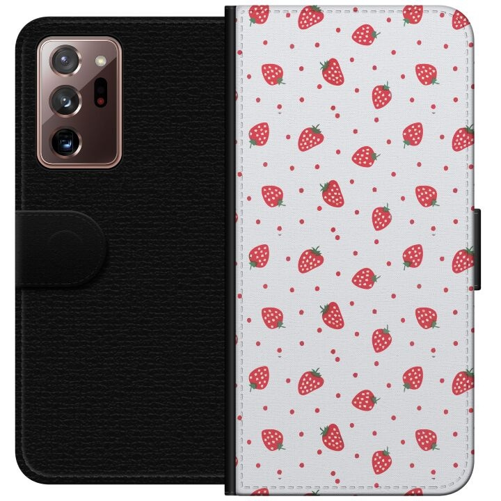 Plånboksfodral till Samsung Galaxy Note20 Ultra med Jordgubbar motiv i gruppen SMARTPHONE & SURFPLATTOR / Mobilskydd / Samsung hos TP E-commerce Nordic AB (A60703)