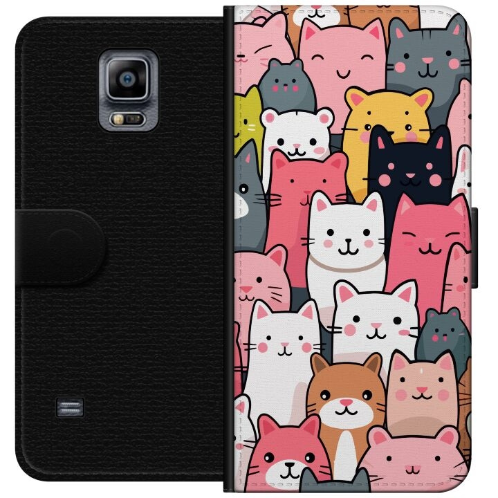 Plånboksfodral till Samsung Galaxy Note 4 med Kattmönster motiv i gruppen SMARTPHONE & SURFPLATTOR / Mobilskydd / Samsung hos TP E-commerce Nordic AB (A60748)
