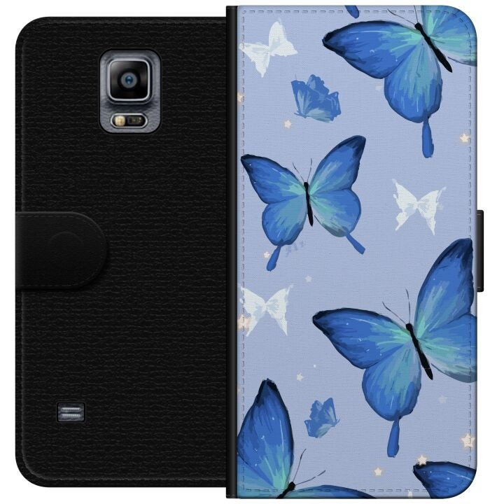 Plånboksfodral till Samsung Galaxy Note 4 med Blå fjärillar motiv i gruppen SMARTPHONE & SURFPLATTOR / Mobilskydd / Samsung hos TP E-commerce Nordic AB (A60756)