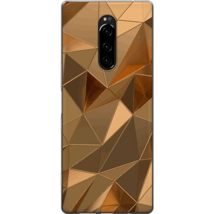 Mobilskal till Sony Xperia 1 med 3D Guld motiv i gruppen SMARTPHONE & SURFPLATTOR / Mobilskydd / Sony hos TP E-commerce Nordic AB (A60818)