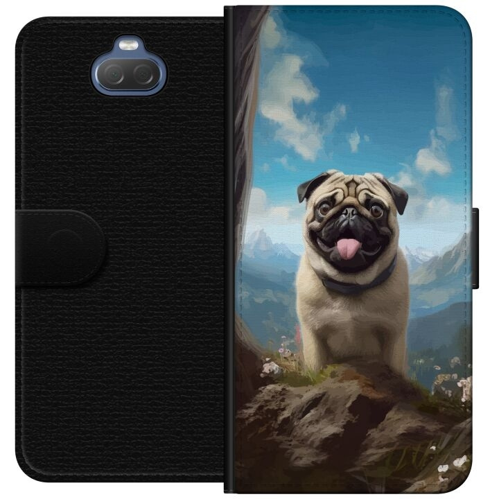 Plånboksfodral till Sony Xperia 10 med Glad Hund motiv i gruppen SMARTPHONE & SURFPLATTOR / Mobilskydd / Sony hos TP E-commerce Nordic AB (A60839)