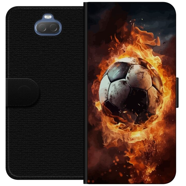 Plånboksfodral till Sony Xperia 10 med Fotboll motiv i gruppen SMARTPHONE & SURFPLATTOR / Mobilskydd / Sony hos TP E-commerce Nordic AB (A60842)