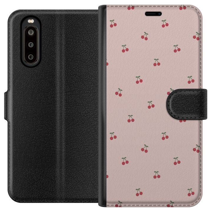 Plånboksfodral till Sony Xperia 10 II med Körsbär motiv i gruppen SMARTPHONE & SURFPLATTOR / Mobilskydd / Sony hos TP E-commerce Nordic AB (A60855)