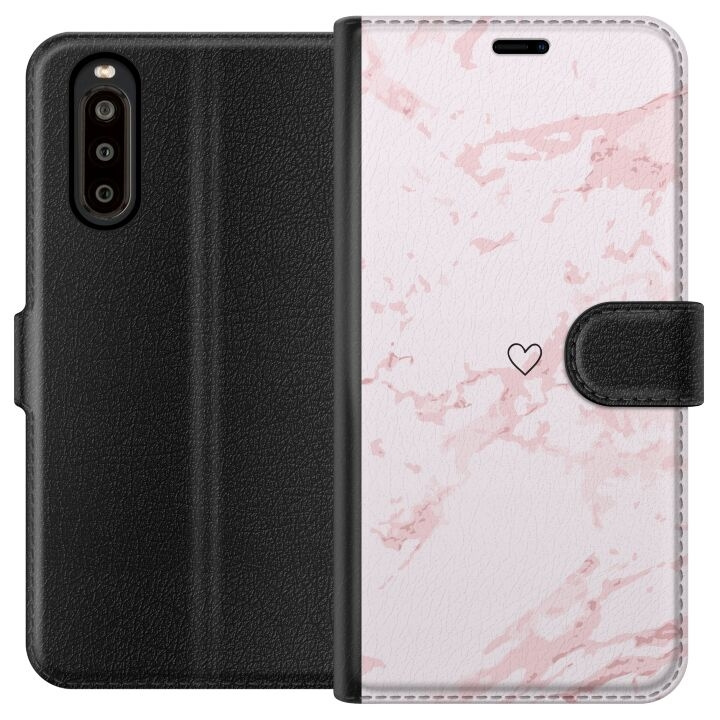 Plånboksfodral till Sony Xperia 10 II med Rosa Hjärta motiv i gruppen SMARTPHONE & SURFPLATTOR / Mobilskydd / Sony hos TP E-commerce Nordic AB (A60871)