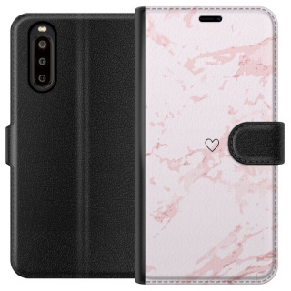 Plånboksfodral till Sony Xperia 10 II med Rosa Hjärta motiv