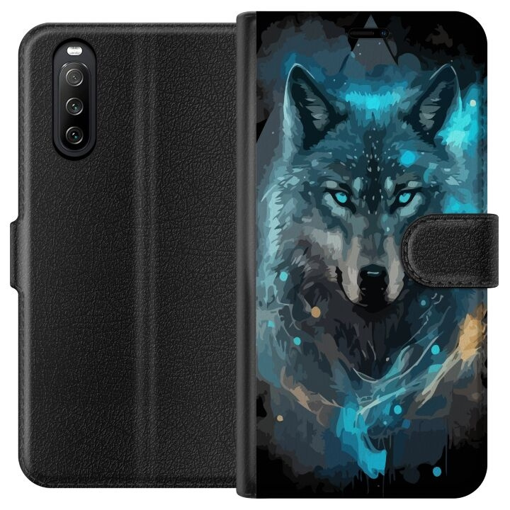 Plånboksfodral till Sony Xperia 10 III med Varg motiv i gruppen SMARTPHONE & SURFPLATTOR / Mobilskydd / Sony hos TP E-commerce Nordic AB (A60907)