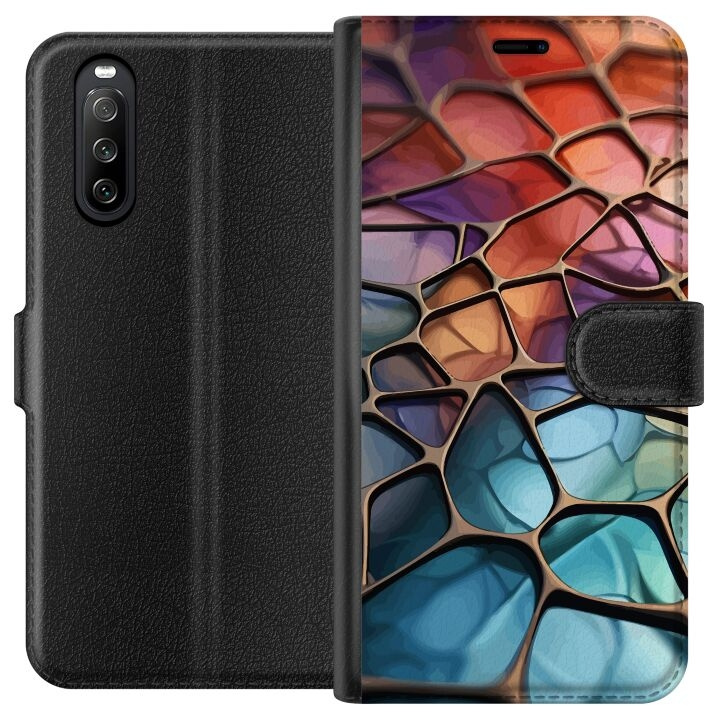 Plånboksfodral till Sony Xperia 10 III med Metalliskt mönster motiv i gruppen SMARTPHONE & SURFPLATTOR / Mobilskydd / Sony hos TP E-commerce Nordic AB (A60912)