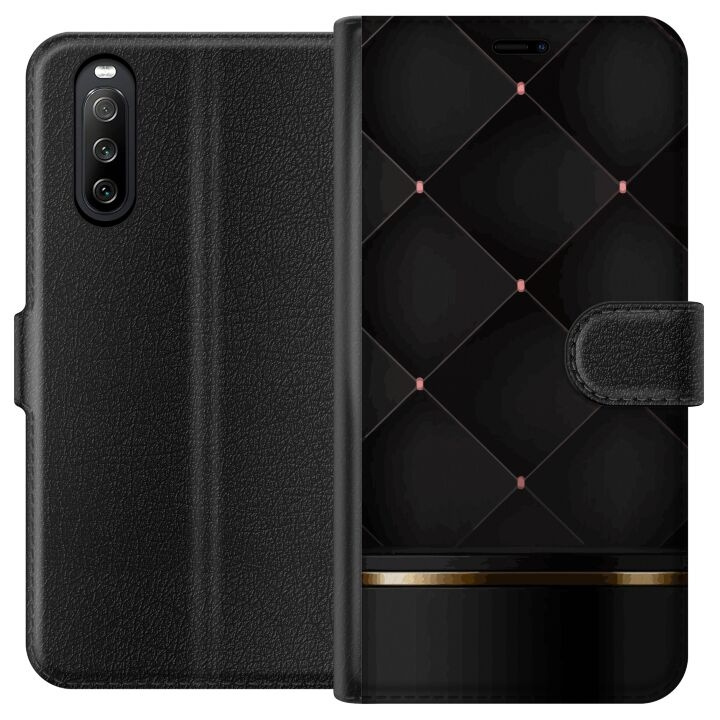 Plånboksfodral till Sony Xperia 10 III med Lyxig linje motiv i gruppen SMARTPHONE & SURFPLATTOR / Mobilskydd / Sony hos TP E-commerce Nordic AB (A60917)