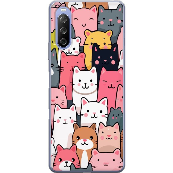 Mobilskal till Sony Xperia 10 III med Kattmönster motiv i gruppen SMARTPHONE & SURFPLATTOR / Mobilskydd / Sony hos TP E-commerce Nordic AB (A60937)