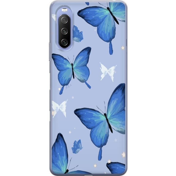 Mobilskal till Sony Xperia 10 III med Blå fjärillar motiv i gruppen SMARTPHONE & SURFPLATTOR / Mobilskydd / Sony hos TP E-commerce Nordic AB (A60945)