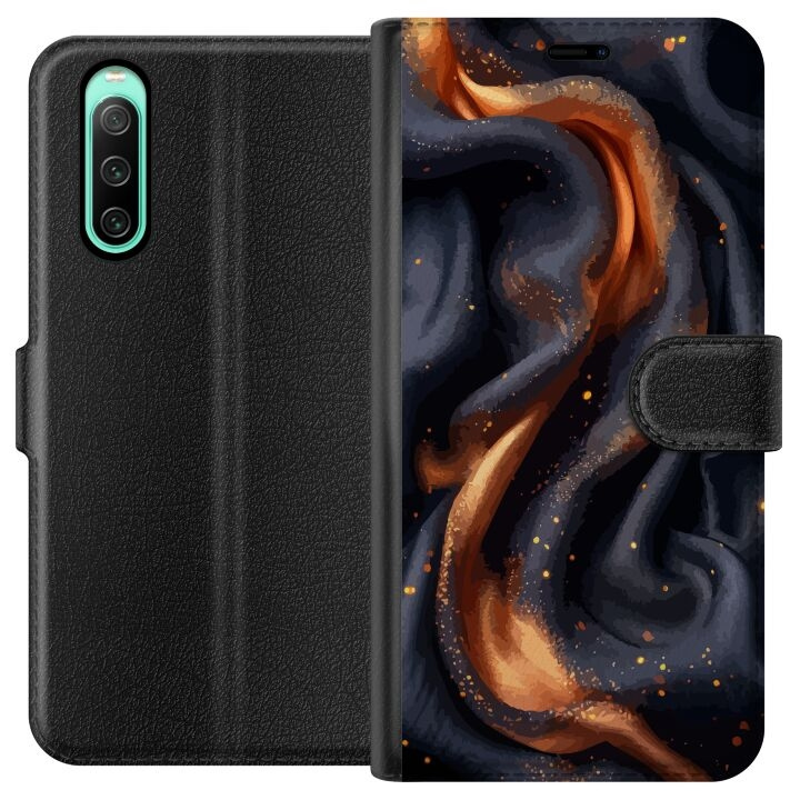 Plånboksfodral till Sony Xperia 10 IV med Eldigt silke motiv i gruppen SMARTPHONE & SURFPLATTOR / Mobilskydd / Sony hos TP E-commerce Nordic AB (A60984)