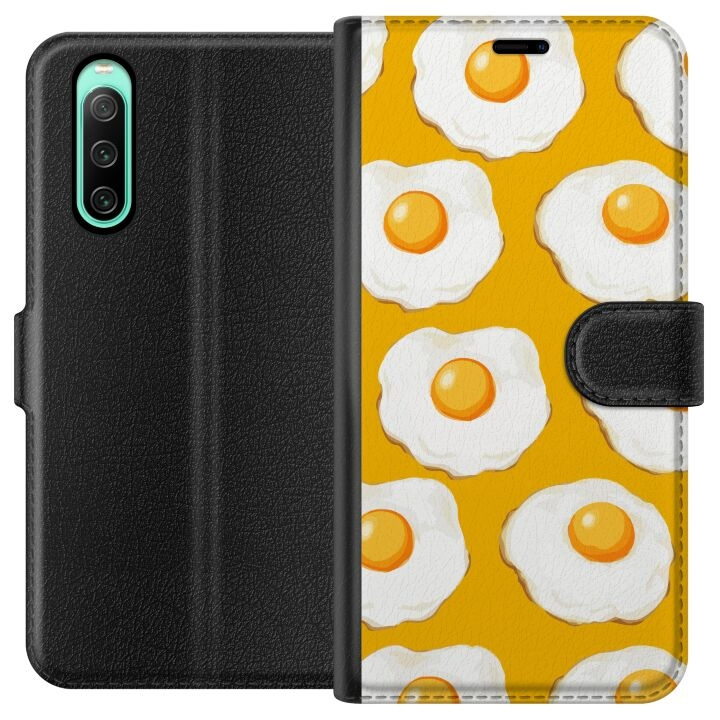 Plånboksfodral till Sony Xperia 10 IV med Stekt ägg motiv i gruppen SMARTPHONE & SURFPLATTOR / Mobilskydd / Sony hos TP E-commerce Nordic AB (A60985)