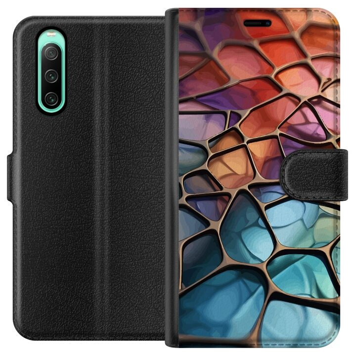 Plånboksfodral till Sony Xperia 10 IV med Metalliskt mönster motiv i gruppen SMARTPHONE & SURFPLATTOR / Mobilskydd / Sony hos TP E-commerce Nordic AB (A60993)