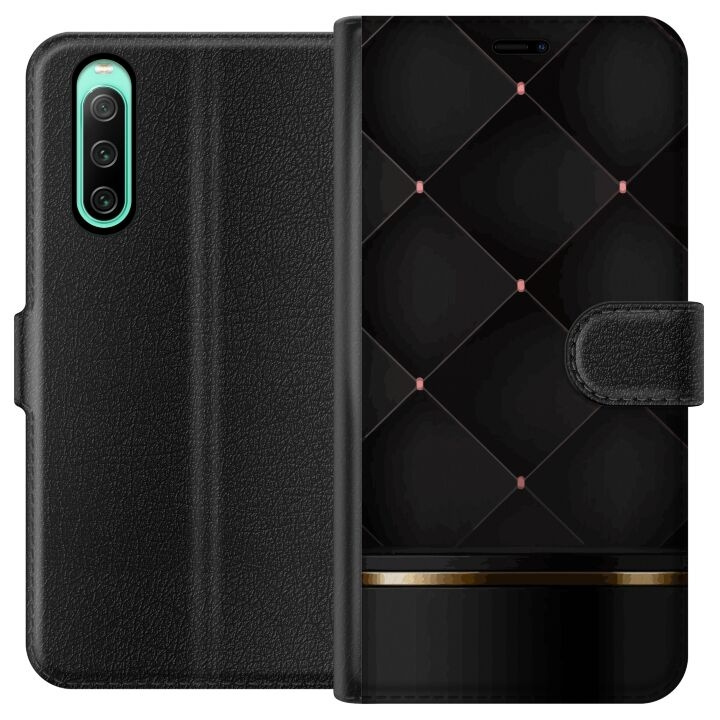 Plånboksfodral till Sony Xperia 10 IV med Lyxig linje motiv i gruppen SMARTPHONE & SURFPLATTOR / Mobilskydd / Sony hos TP E-commerce Nordic AB (A60998)