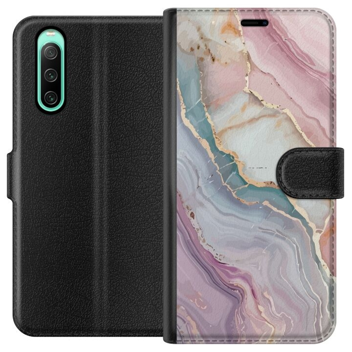 Plånboksfodral till Sony Xperia 10 IV med Marmor motiv i gruppen SMARTPHONE & SURFPLATTOR / Mobilskydd / Sony hos TP E-commerce Nordic AB (A61005)