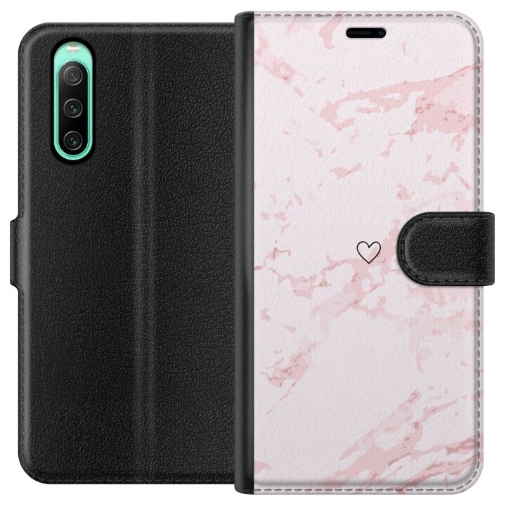 Plånboksfodral till Sony Xperia 10 IV med Rosa Hjärta motiv i gruppen SMARTPHONE & SURFPLATTOR / Mobilskydd / Sony hos TP E-commerce Nordic AB (A61006)