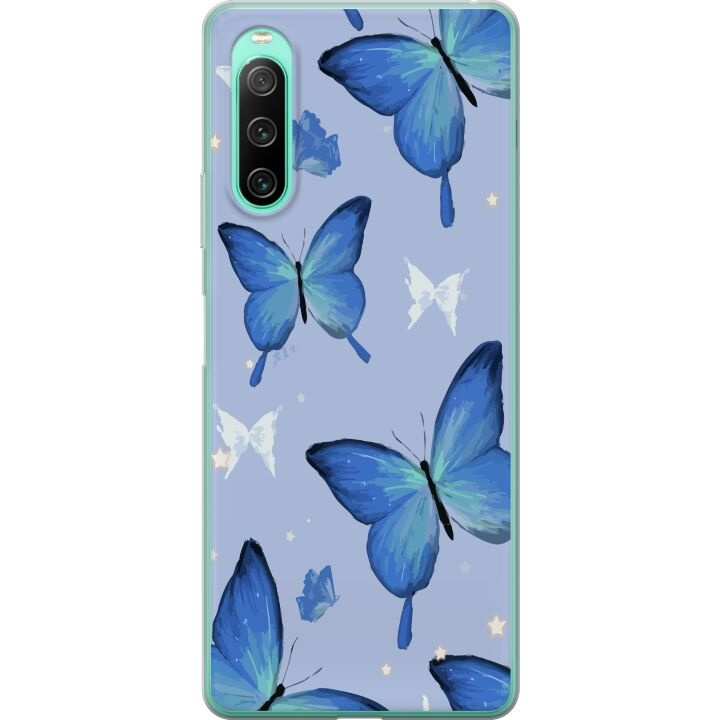 Mobilskal till Sony Xperia 10 IV med Blå fjärillar motiv i gruppen SMARTPHONE & SURFPLATTOR / Mobilskydd / Sony hos TP E-commerce Nordic AB (A61026)