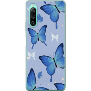 Mobilskal till Sony Xperia 10 IV med Blå fjärillar motiv
