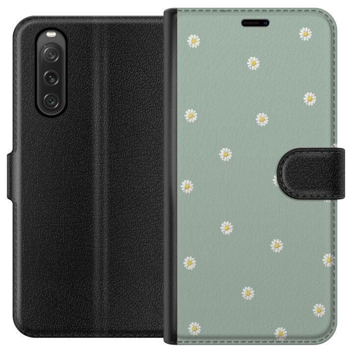 Plånboksfodral till Sony Xperia 10 V med Prästkragar motiv i gruppen SMARTPHONE & SURFPLATTOR / Mobilskydd / Sony hos TP E-commerce Nordic AB (A61041)