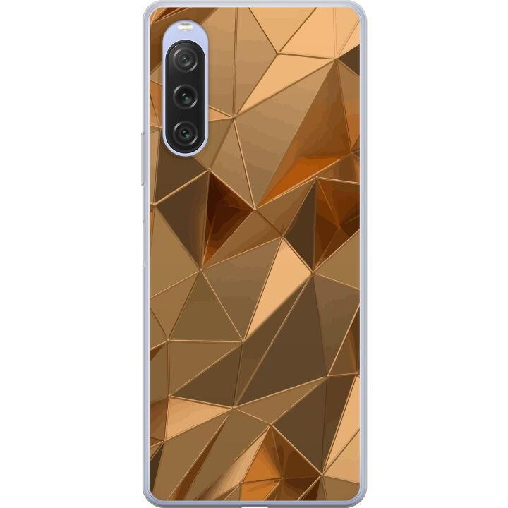 Mobilskal till Sony Xperia 10 V med 3D Guld motiv i gruppen SMARTPHONE & SURFPLATTOR / Mobilskydd / Sony hos TP E-commerce Nordic AB (A61088)