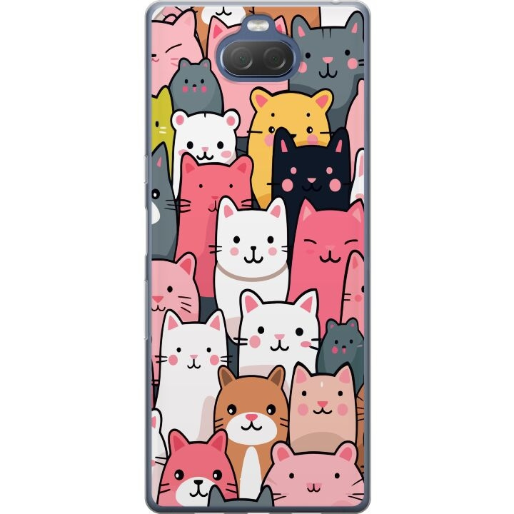 Mobilskal till Sony Xperia 10 Plus med Kattmönster motiv i gruppen SMARTPHONE & SURFPLATTOR / Mobilskydd / Sony hos TP E-commerce Nordic AB (A61126)