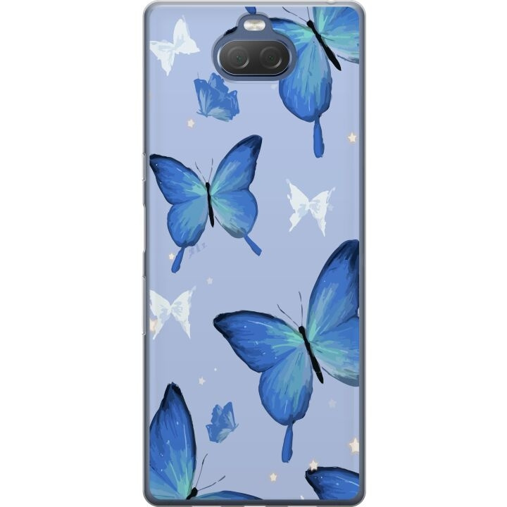 Mobilskal till Sony Xperia 10 Plus med Blå fjärillar motiv i gruppen SMARTPHONE & SURFPLATTOR / Mobilskydd / Sony hos TP E-commerce Nordic AB (A61134)
