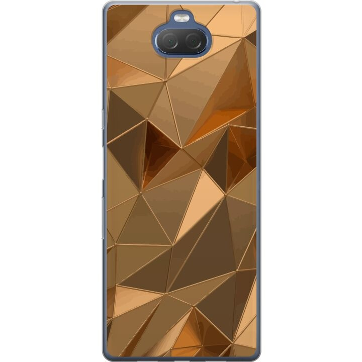 Mobilskal till Sony Xperia 10 Plus med 3D Guld motiv i gruppen SMARTPHONE & SURFPLATTOR / Mobilskydd / Sony hos TP E-commerce Nordic AB (A61142)