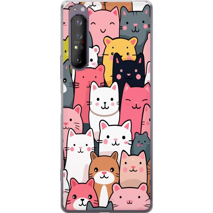 Mobilskal till Sony Xperia 1 II med Kattmönster motiv i gruppen SMARTPHONE & SURFPLATTOR / Mobilskydd / Sony hos TP E-commerce Nordic AB (A61153)