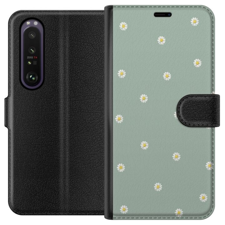 Plånboksfodral till Sony Xperia 1 III med Prästkragar motiv i gruppen SMARTPHONE & SURFPLATTOR / Mobilskydd / Sony hos TP E-commerce Nordic AB (A61176)