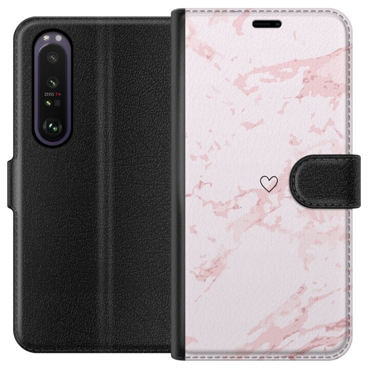Plånboksfodral till Sony Xperia 1 III med Rosa Hjärta motiv i gruppen SMARTPHONE & SURFPLATTOR / Mobilskydd / Sony hos TP E-commerce Nordic AB (A61195)