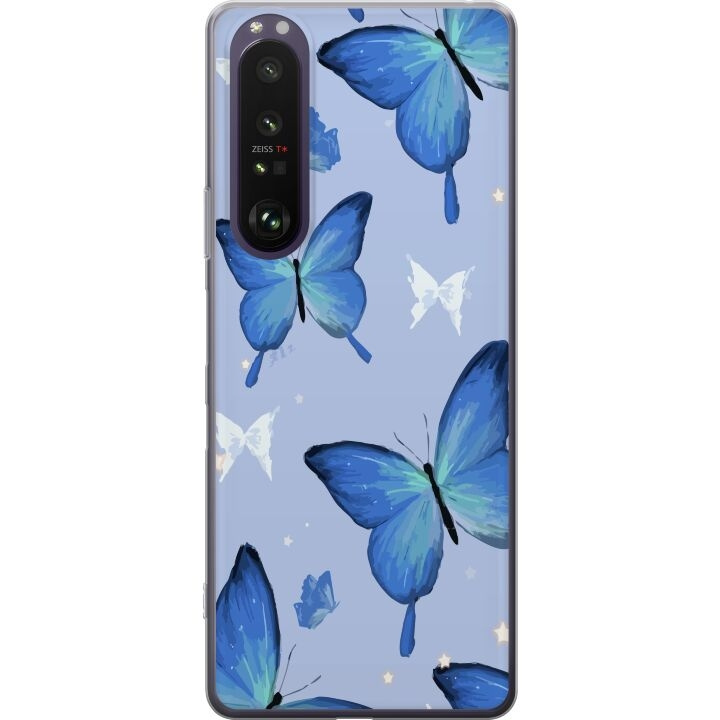 Mobilskal till Sony Xperia 1 III med Blå fjärillar motiv i gruppen SMARTPHONE & SURFPLATTOR / Mobilskydd / Sony hos TP E-commerce Nordic AB (A61215)