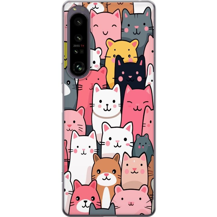 Mobilskal till Sony Xperia 1 IV med Kattmönster motiv i gruppen SMARTPHONE & SURFPLATTOR / Mobilskydd / Sony hos TP E-commerce Nordic AB (A61261)