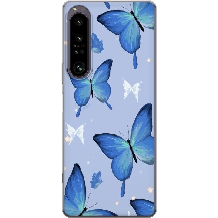 Mobilskal till Sony Xperia 1 IV med Blå fjärillar motiv i gruppen SMARTPHONE & SURFPLATTOR / Mobilskydd / Sony hos TP E-commerce Nordic AB (A61269)