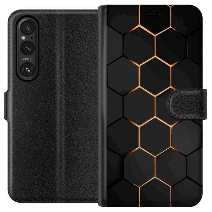 Plånboksfodral till Sony Xperia 1 V med Lyxigt Mönster motiv i gruppen SMARTPHONE & SURFPLATTOR / Mobilskydd / Sony hos TP E-commerce Nordic AB (A61305)