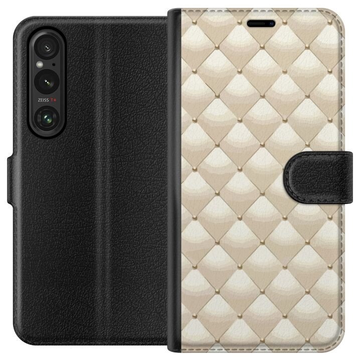 Plånboksfodral till Sony Xperia 1 V med Guldglans motiv i gruppen SMARTPHONE & SURFPLATTOR / Mobilskydd / Sony hos TP E-commerce Nordic AB (A61306)
