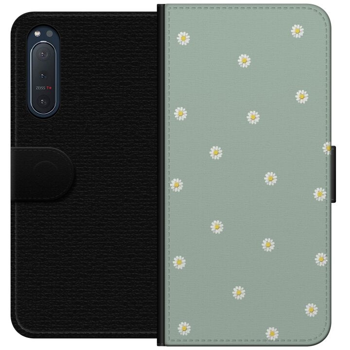 Plånboksfodral till Sony Xperia 5 II med Prästkragar motiv i gruppen SMARTPHONE & SURFPLATTOR / Mobilskydd / Sony hos TP E-commerce Nordic AB (A61365)