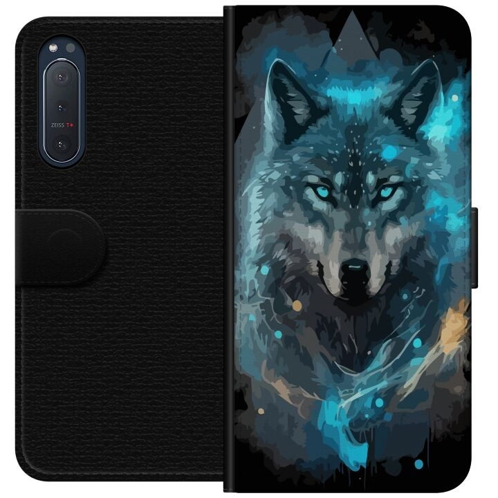 Plånboksfodral till Sony Xperia 5 II med Varg motiv i gruppen SMARTPHONE & SURFPLATTOR / Mobilskydd / Sony hos TP E-commerce Nordic AB (A61366)