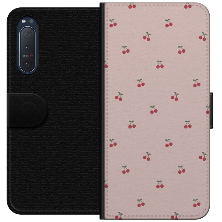 Plånboksfodral till Sony Xperia 5 II med Körsbär motiv i gruppen SMARTPHONE & SURFPLATTOR / Mobilskydd / Sony hos TP E-commerce Nordic AB (A61368)