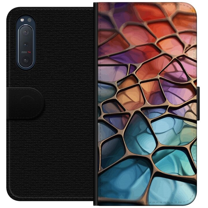 Plånboksfodral till Sony Xperia 5 II med Metalliskt mönster motiv i gruppen SMARTPHONE & SURFPLATTOR / Mobilskydd / Sony hos TP E-commerce Nordic AB (A61371)