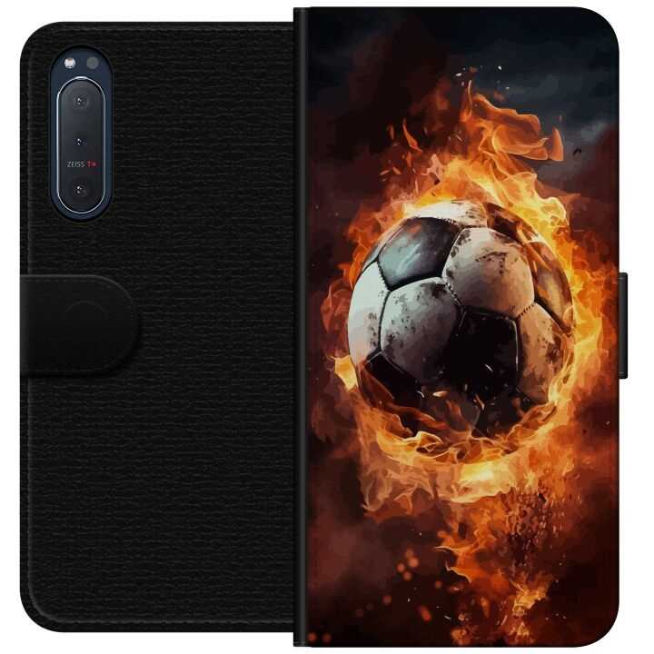 Plånboksfodral till Sony Xperia 5 II med Fotboll motiv i gruppen SMARTPHONE & SURFPLATTOR / Mobilskydd / Sony hos TP E-commerce Nordic AB (A61382)