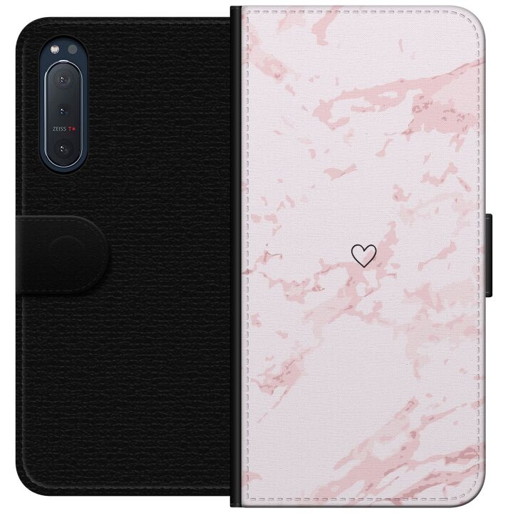 Plånboksfodral till Sony Xperia 5 II med Rosa Hjärta motiv i gruppen SMARTPHONE & SURFPLATTOR / Mobilskydd / Sony hos TP E-commerce Nordic AB (A61384)