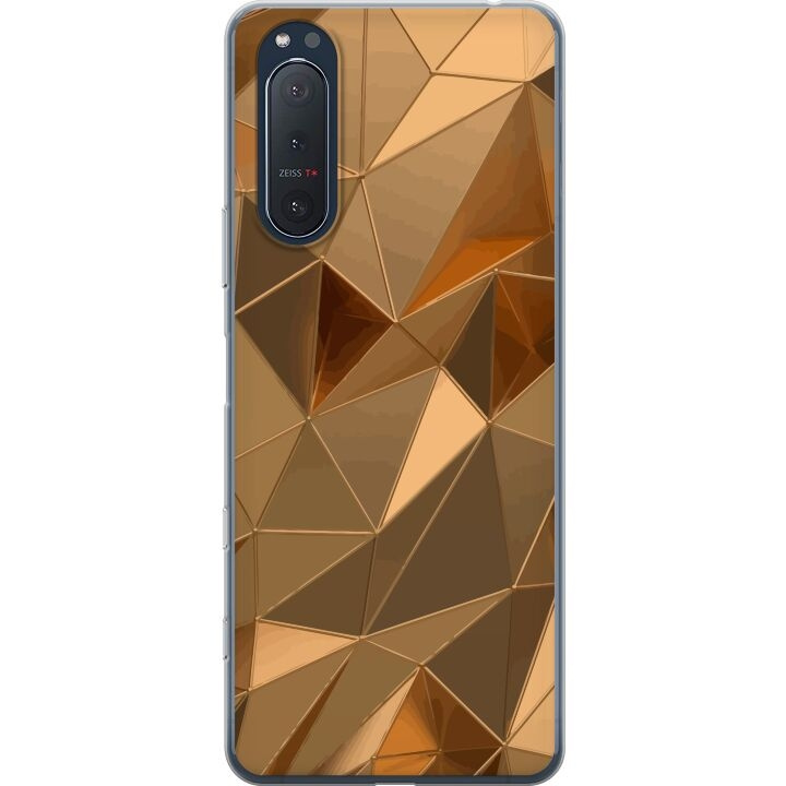 Mobilskal till Sony Xperia 5 II med 3D Guld motiv i gruppen SMARTPHONE & SURFPLATTOR / Mobilskydd / Sony hos TP E-commerce Nordic AB (A61412)
