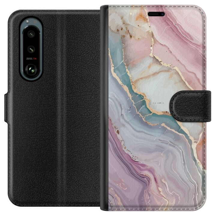 Plånboksfodral till Sony Xperia 5 III med Marmor motiv i gruppen SMARTPHONE & SURFPLATTOR / Mobilskydd / Sony hos TP E-commerce Nordic AB (A61437)