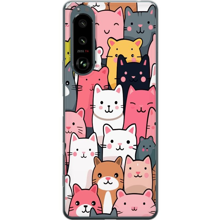 Mobilskal till Sony Xperia 5 III med Kattmönster motiv i gruppen SMARTPHONE & SURFPLATTOR / Mobilskydd / Sony hos TP E-commerce Nordic AB (A61450)