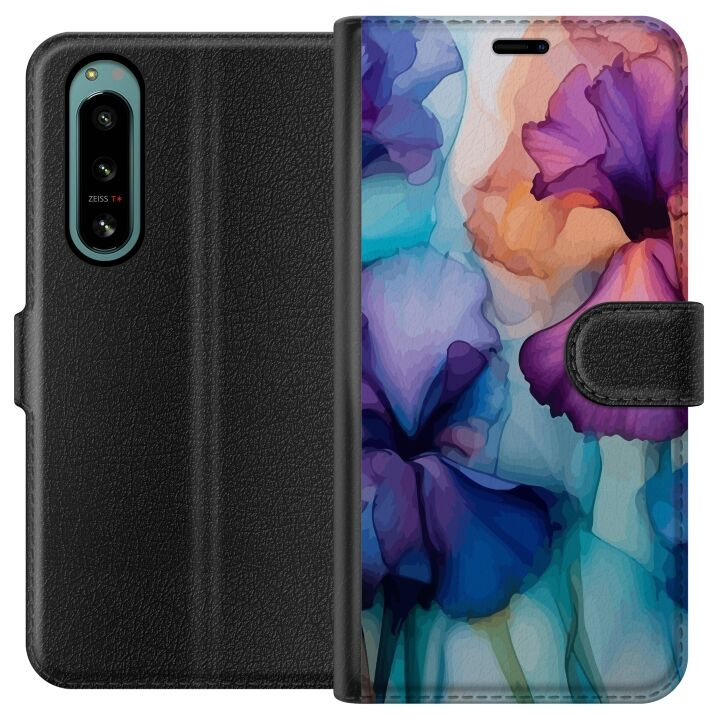 Plånboksfodral till Sony Xperia 5 IV med Magiska blommor motiv i gruppen SMARTPHONE & SURFPLATTOR / Mobilskydd / Sony hos TP E-commerce Nordic AB (A61472)