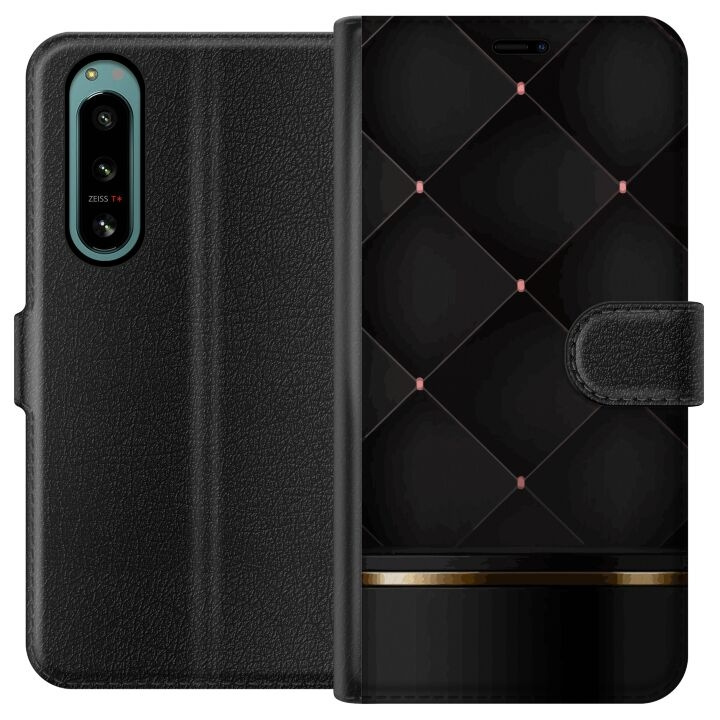 Plånboksfodral till Sony Xperia 5 IV med Lyxig linje motiv i gruppen SMARTPHONE & SURFPLATTOR / Mobilskydd / Sony hos TP E-commerce Nordic AB (A61484)