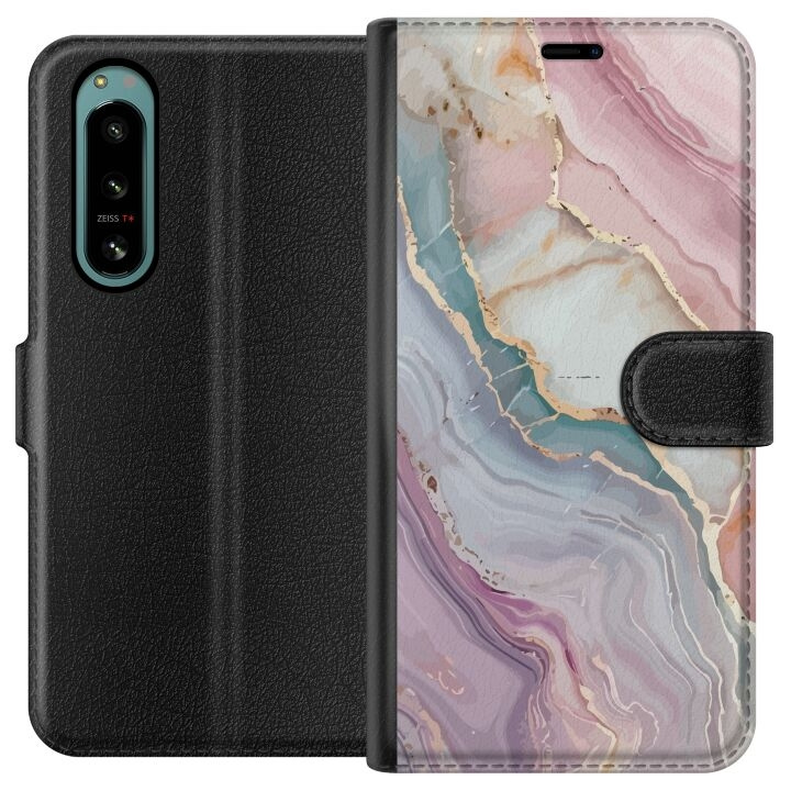 Plånboksfodral till Sony Xperia 5 IV med Marmor motiv i gruppen SMARTPHONE & SURFPLATTOR / Mobilskydd / Sony hos TP E-commerce Nordic AB (A61491)